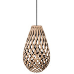 Koura Pendant - Bamboo Exterior / Black Interior