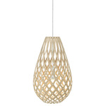 Koura Pendant - White / Bamboo Exterior / Bamboo Interior