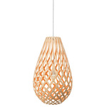 Koura Pendant - Bamboo Exterior / Orange Interior