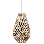 Koura Pendant - Black / Bamboo Exterior / Black Interior