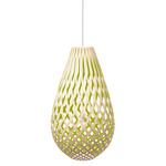 Koura Pendant - White / Bamboo Exterior / Lime Interior