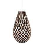 Koura Pendant - Black Exterior / Bamboo Interior