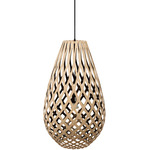 Koura Pendant - Black / Bamboo Exterior / Black Interior