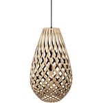 Koura Pendant - Bamboo Exterior / Black Interior