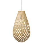 Koura Pendant - White / Bamboo Exterior / Bamboo Interior
