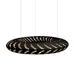 Maru Pendant - Black Exterior / Bamboo Interior