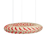 Maru Pendant - Bamboo Exterior / Red Interior