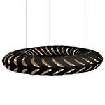 Maru Pendant - Black Exterior / Bamboo Interior