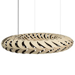 Maru Pendant - Bamboo Exterior / Black Interior