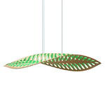 Navicula Pendant - Bamboo Exterior / Aqua Interior