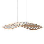 Navicula Pendant - Bamboo Exterior / Blue Interior