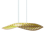 Navicula Pendant - Bamboo Exterior / Lime Interior