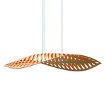 Navicula Pendant - Bamboo Exterior / Orange Interior