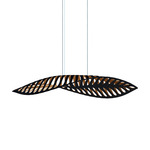 Navicula Pendant - Black Exterior / Bamboo Interior