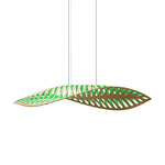 Navicula Pendant - Bamboo Exterior / Aqua Interior