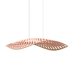 Navicula Pendant - Bamboo Exterior / Pink Interior