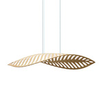 Navicula Pendant - Bamboo Exterior / White Interior