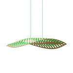 Navicula Pendant - Bamboo Exterior / Aqua Interior