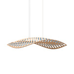 Navicula Pendant - Bamboo Exterior / Blue Interior