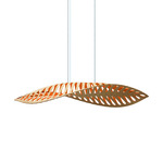 Navicula Pendant - Bamboo Exterior / Orange Interior