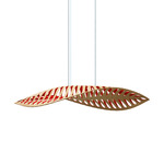 Navicula Pendant - Bamboo Exterior / Red Interior