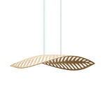 Navicula Pendant - Bamboo Exterior / White Interior