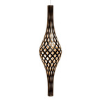 Nikau Pendant - Black Exterior / Bamboo Interior