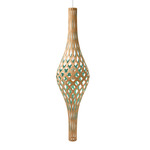 Nikau Pendant - Bamboo Exterior / Aqua Interior