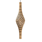 Nikau Pendant - Bamboo Exterior / Black Interior