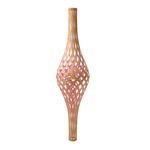 Nikau Pendant - Bamboo Exterior / Pink Interior