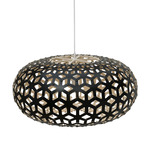 Snowflake Pendant - Black / Black Exterior / Bamboo Interior