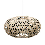 Snowflake Pendant - Black / Bamboo Exterior / Black Interior