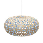 Snowflake Pendant - White / Bamboo Exterior / Blue Interior