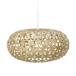 Snowflake Pendant - White / Bamboo Exterior / Bamboo Interior