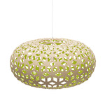 Snowflake Pendant - White / Bamboo Exterior / Lime Interior
