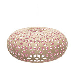 Snowflake Pendant - White / Bamboo Exterior / Pink Interior