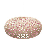 Snowflake Pendant - Bamboo Exterior / Pink Interior