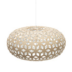 Snowflake Pendant - White / Bamboo Exterior / White Interior