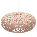 Snowflake Pendant - White / Bamboo Exterior / Pink Interior
