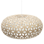 Snowflake Pendant - White / Bamboo Exterior / White Interior