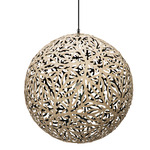 Sola Pendant - Bamboo Exterior / Black Interior