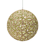 Sola Pendant - Bamboo Exterior / Lime Interior