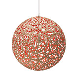 Sola Pendant - Bamboo Exterior / Red Interior