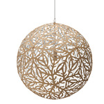 Sola Pendant - Bamboo Exterior / White Interior