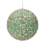 Sola Pendant - Bamboo Exterior / Aqua Interior