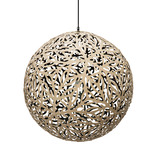 Sola Pendant - Bamboo Exterior / Black Interior