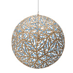 Sola Pendant - Bamboo Exterior / Blue Interior