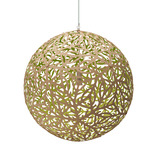 Sola Pendant - Bamboo Exterior / Lime Interior