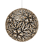 Sola Pendant - Black Exterior / Bamboo Interior