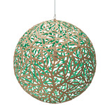 Sola Pendant - Bamboo Exterior / Aqua Interior